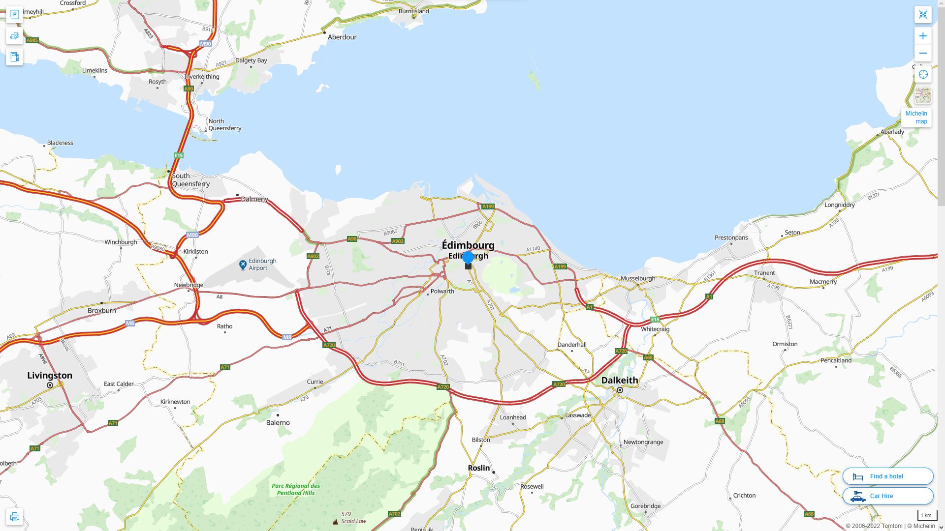 Edinburgh Royaume Uni Autoroute et carte routiere